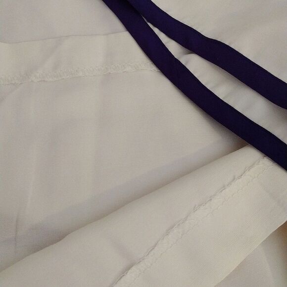 VTG 80s USA White Colorful Abstract Trim Rayon Blouse Plussize 2XL - Picture 10 of 13